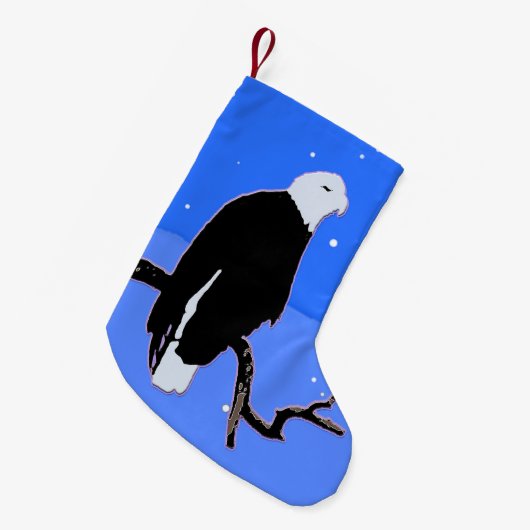 Bald Eagle in Winter - Originele Wilde Kunst Kleine Kerstsok (Voorkant (Hangend))