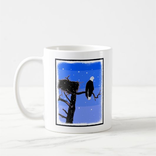Bald Eagle in Winter - Originele Wilde Kunst Koffiemok (Links)