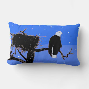 Bald Eagle in Winter - Originele Wilde Kunst Kussen