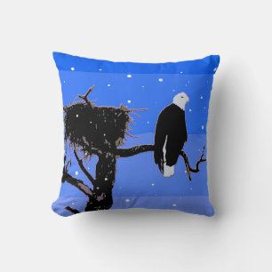 Bald Eagle in Winter - Originele Wilde Kunst Kussen
