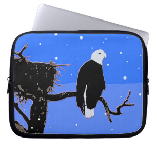 Bald Eagle in Winter - Originele Wilde Kunst Laptop Sleeve