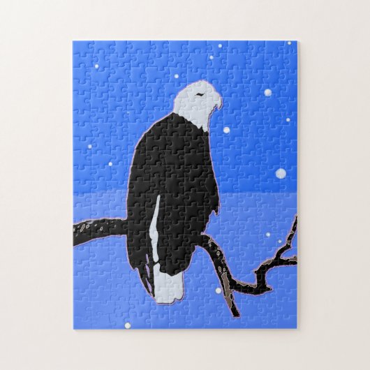 Bald Eagle in Winter - Originele Wilde Kunst Legpuzzel (Verticaal)