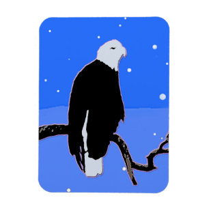 Bald Eagle in Winter - Originele Wilde Kunst Magneet
