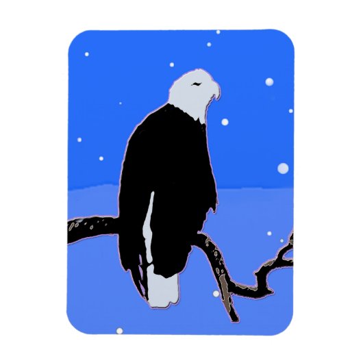 Bald Eagle in Winter - Originele Wilde Kunst Magneet (Verticaal)