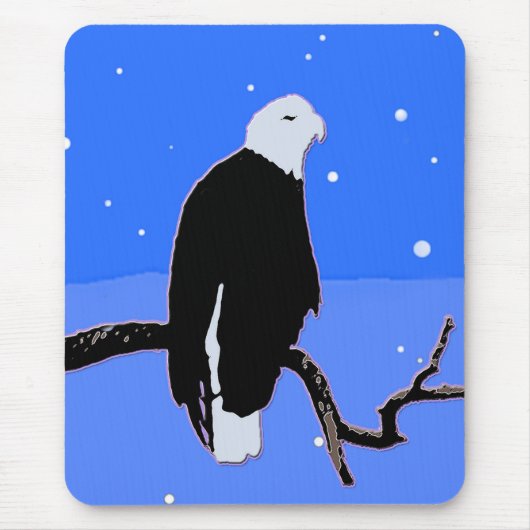 Bald Eagle in Winter - Originele Wilde Kunst Muismat (Voorkant)