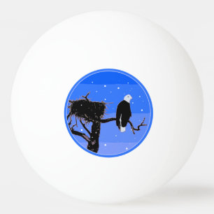 Bald Eagle in Winter - Originele Wilde Kunst Pingpongbal
