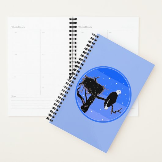 Bald Eagle in Winter - Originele Wilde Kunst Planner (Display)