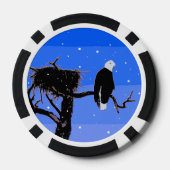 Bald Eagle in Winter - Originele Wilde Kunst Poker Chips (Achterkant)