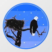 Bald Eagle in Winter - Originele Wilde Kunst Raamsticker (Vel)