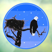 Bald Eagle in Winter - Originele Wilde Kunst Raamsticker (Vel 3)