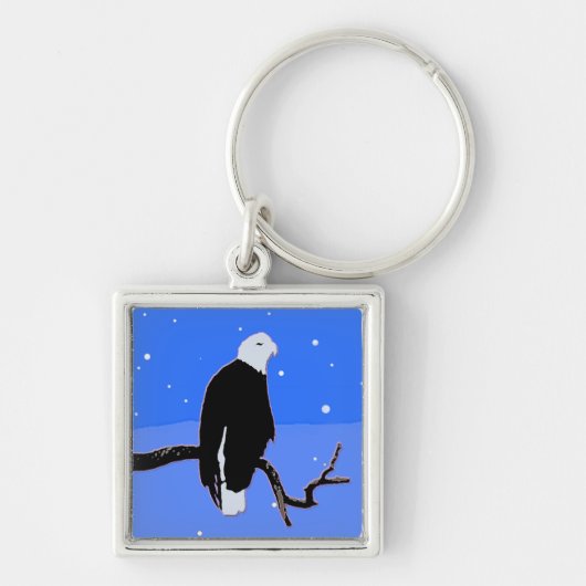 Bald Eagle in Winter - Originele Wilde Kunst Sleutelhanger (Voorkant)