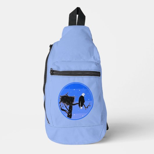Bald Eagle in Winter - Originele Wilde Kunst Sling Bag (Voorkant)