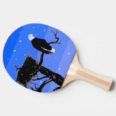 Bald Eagle in Winter - Originele Wilde Kunst Tafeltennisbatje (Zijkant)
