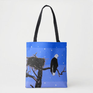 Bald Eagle in Winter - Originele Wilde Kunst Tote Bag