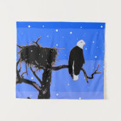 Bald Eagle in Winter - Originele Wilde Kunst Wandkleed (Voorkant (horizontaal))