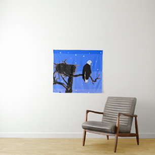 Bald Eagle in Winter - Originele Wilde Kunst Wandkleed