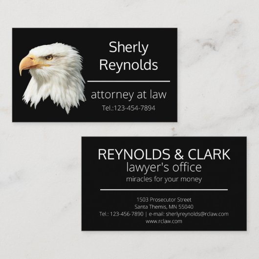 Bald Eagle is uitstekend aanpasbaar Visitekaartje (Voorkant / Achterkant)