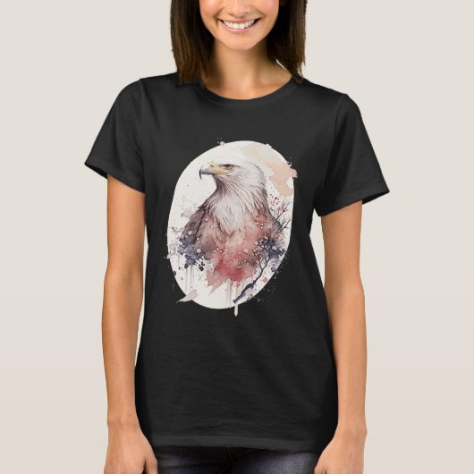 Bald Eagle Japanese Cherry Blossom Sakura Wildlife T-shirt (Voorkant)