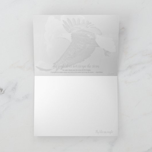 Bald Eagle kaart met inspirerend quote (Binnen)