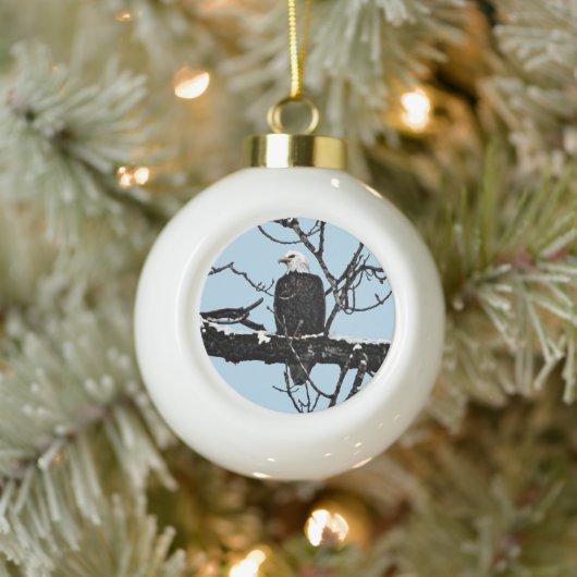 Bald Eagle Keramische Bal Ornament (Boom)