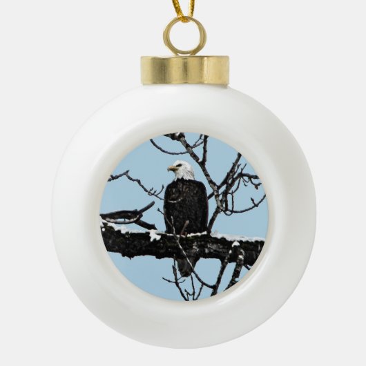 Bald Eagle Keramische Bal Ornament (Voorkant)