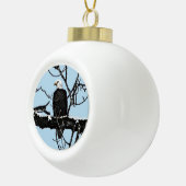 Bald Eagle Keramische Bal Ornament (Rechts)