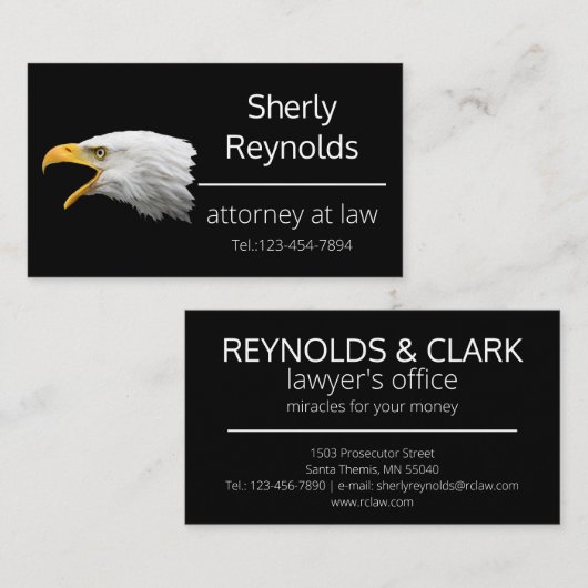 Bald Eagle-klasse aanpasbaar Visitekaartje (Voorkant / Achterkant)