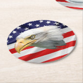 Bald Eagle klassiek patriottisch cadeau Ronde Kartonnen Onderzetter (Gebogen)