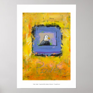 Bald eagle kleurrijke moderne kunstmacht poster