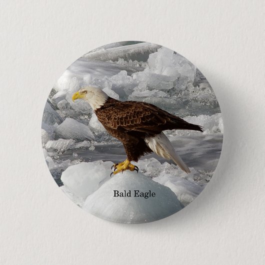 Bald Eagle-knop Ronde Button 5,7 Cm (Voorkant)
