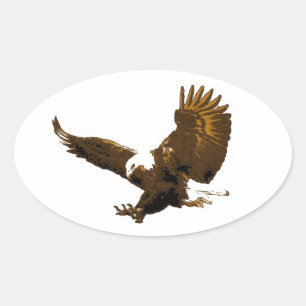 Bald Eagle Landing Ovale Stickers