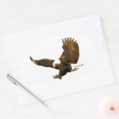 Bald Eagle Landing Ovale Stickers (Envelop)