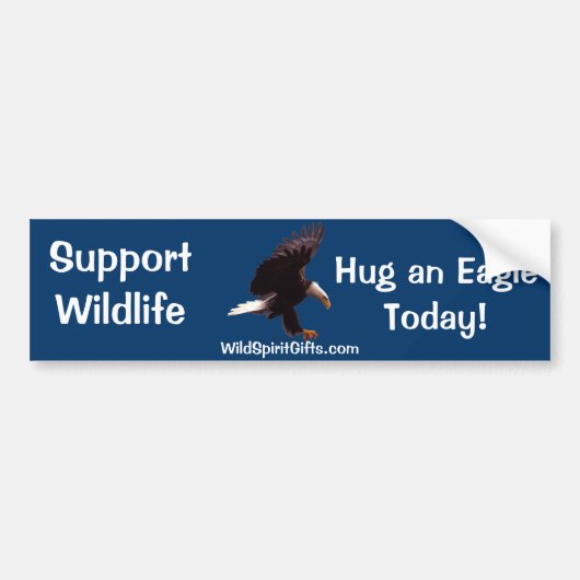 BALD EAGLE Landing Wildlife Support Bumpersticker (Voorkant)