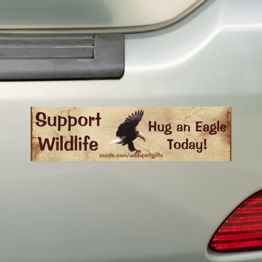 BALD EAGLE Landing Wildlife Support Bumpersticker (Op auto)