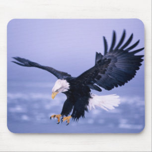 Bald Eagle Landing Wings, verspreid in een Storm, Muismat