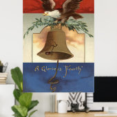 Bald Eagle Liberty Bell 4 juli Poster (Thuiskantoor)