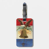 Bald Eagle Liberty Bell Patriottische kunst Bagagelabel (Achterkant verticaal)