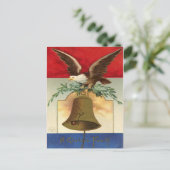 Bald Eagle Liberty Bell Patriottische kunst Briefkaart (Staand voorkant)