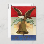 Bald Eagle Liberty Bell Patriottische kunst Briefkaart (Voorkant / Achterkant)