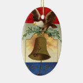 Bald Eagle Liberty Bell Patriottische  kunst Keramisch Ornament (Rechts)