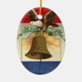 Bald Eagle Liberty Bell Patriottische  kunst Keramisch Ornament (Voorkant)