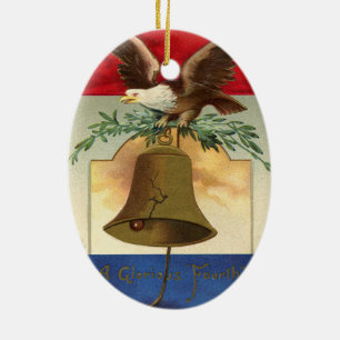 Bald Eagle Liberty Bell Patriottische  kunst Keramisch Ornament