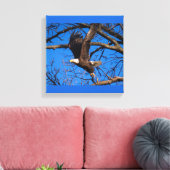 Bald Eagle Liftoff Canvas Afdruk (Insitu (Woonkamer))