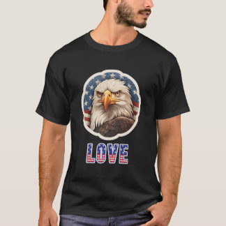 Bald Eagle Love 'Merica - Amerikaanse vlag USA 4th T-shirt