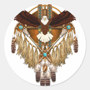 Bald Eagle Mandala - herzien Ronde Sticker