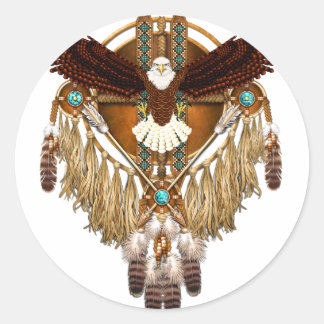 Bald Eagle Mandala - herzien Ronde Sticker