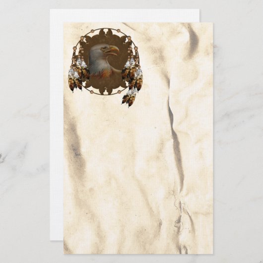 Bald Eagle Mandala Native American Stationery Briefpapier (Voorkant / Achterkant)