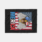 Bald Eagle Merica, 4 juli Fleece Deken (Voorkant (Horizontaal))