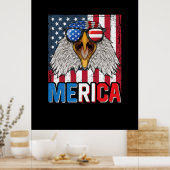 Bald Eagle Merica, 4 juli Poster (Keuken)