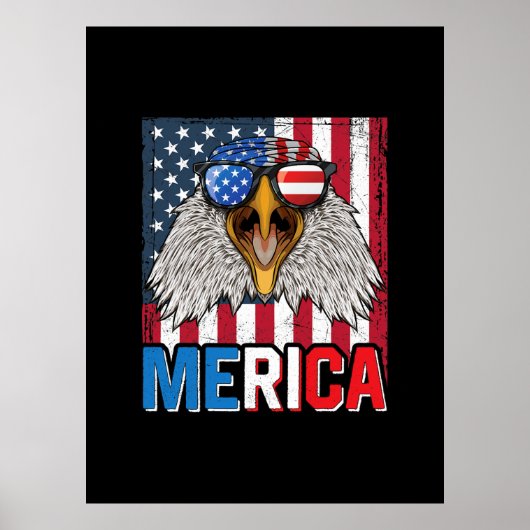 Bald Eagle Merica, 4 juli Poster (Voorkant)